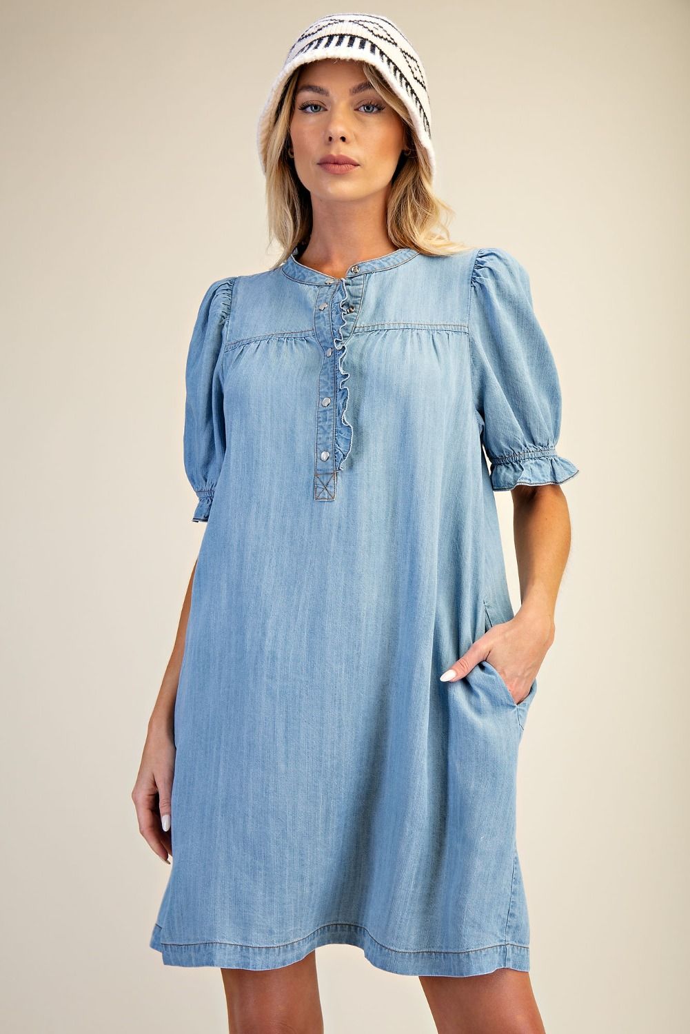 Sunday Stroll Denim Dress - Light Denim Threads of Grace