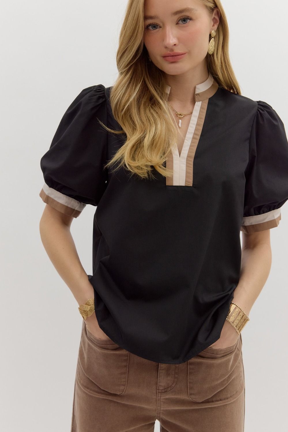 Café Society Puff Sleeve Top Entro