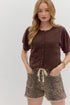 Mocha Ruffle Knit Cradigan Entro