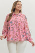 Waverly Floral Button Top - Pink Entro