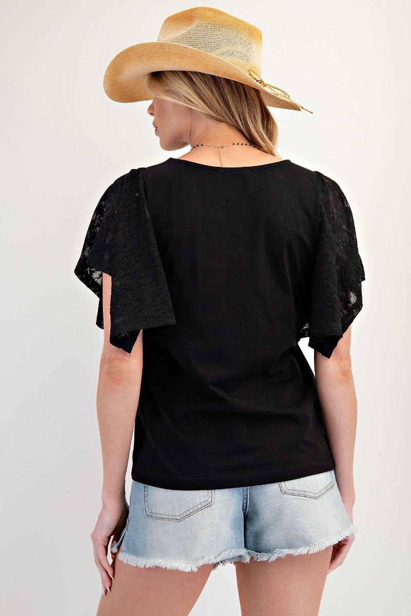 Black Lace Whisper Top