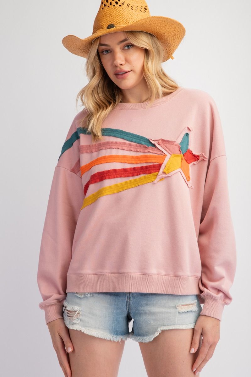 Rising Star patch terry knit pullover
