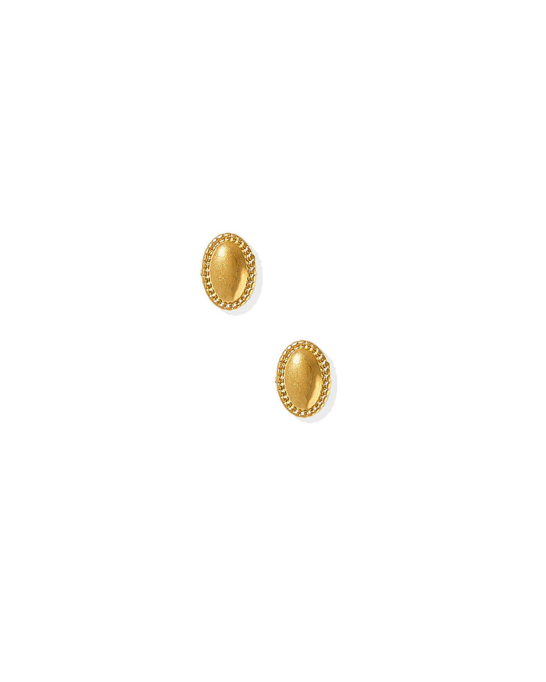 Drew Oval Stud Earrings-Gold
