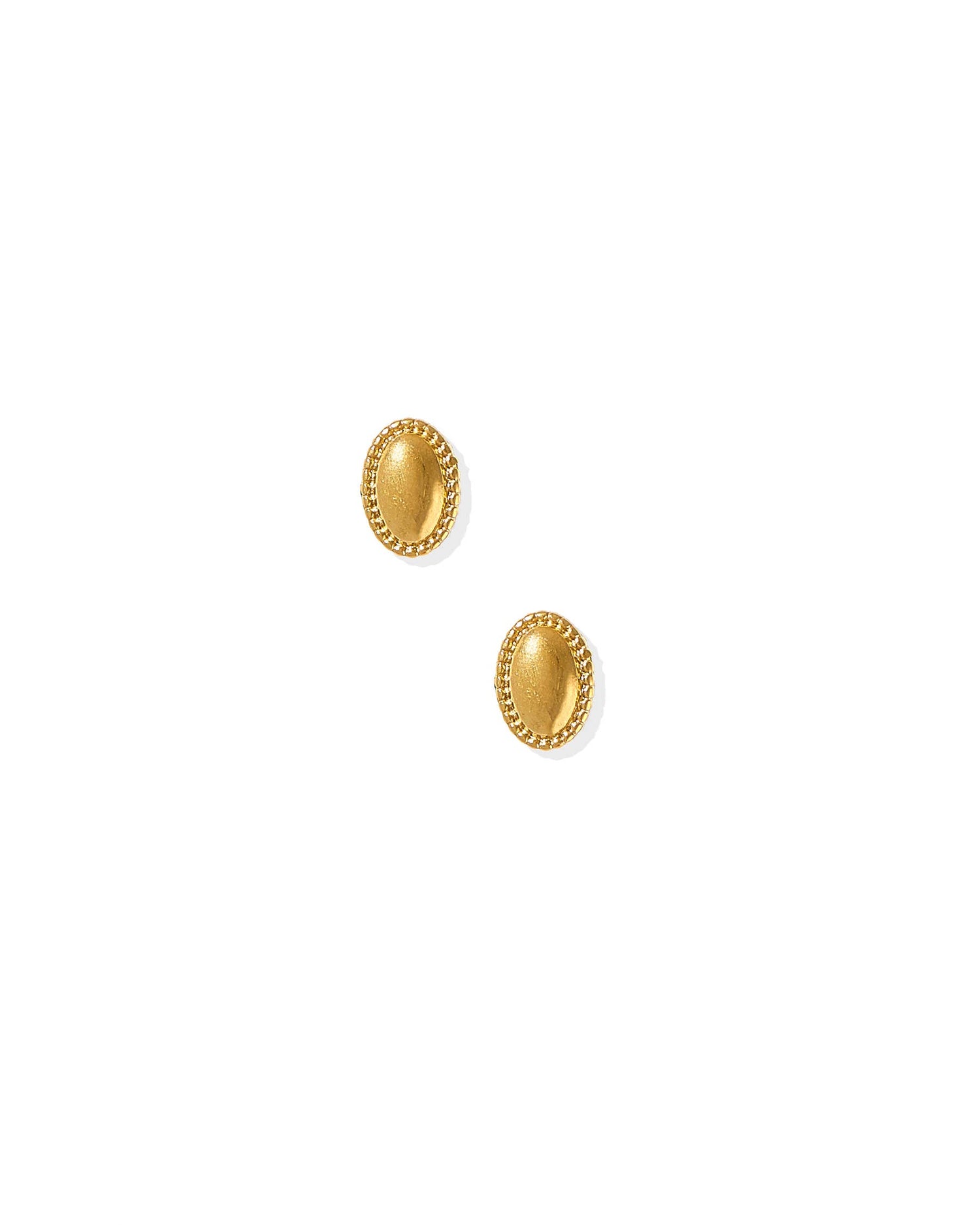 Drew Oval Stud Earrings-Gold