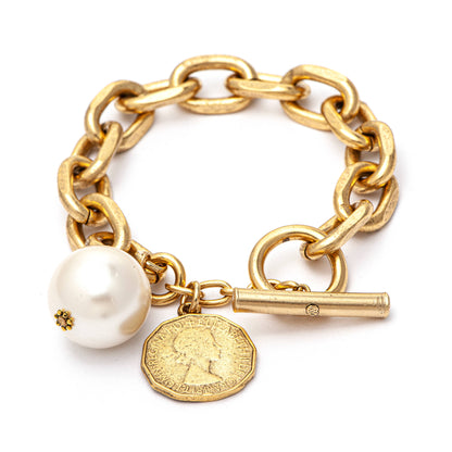 Gold Bracelet with charms 
