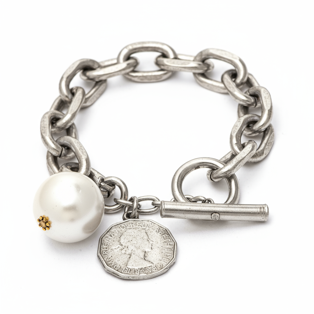 Cuero Bracelet- gold and silver Yochi NY