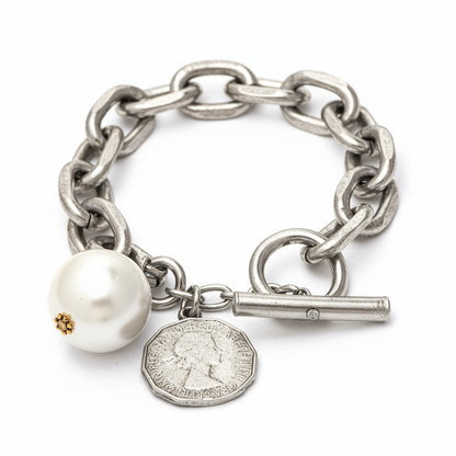 Cuero Bracelet- gold and silver Yochi NY