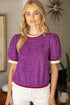 Ruffle Stripe Sweater Top VOY