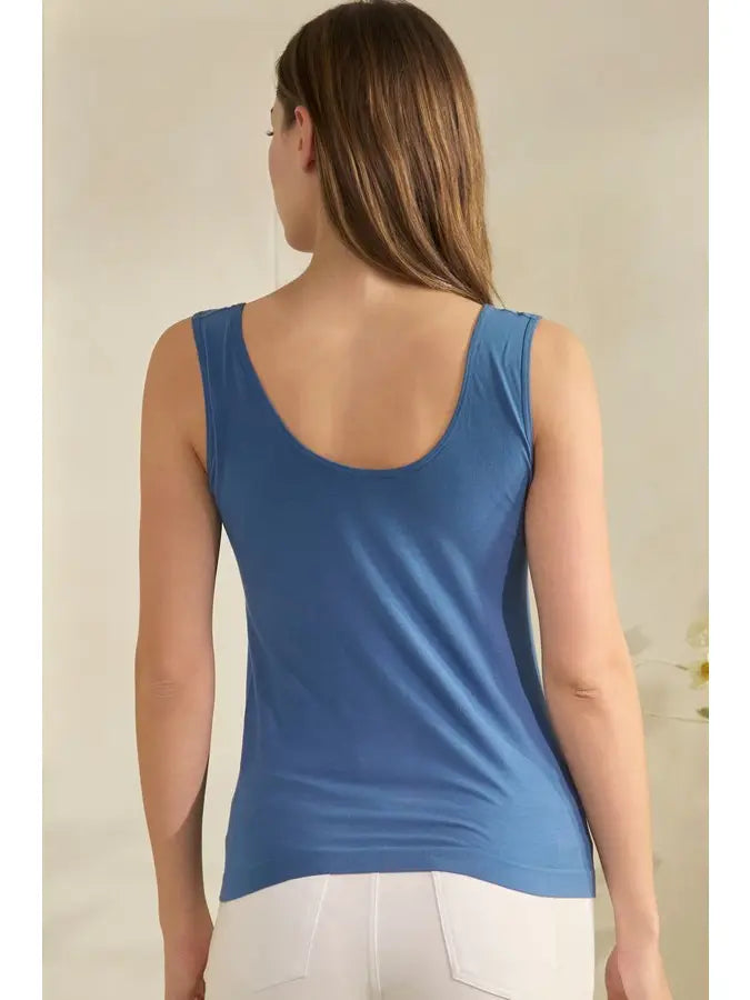 Reversible U-V Neckline Modal Tank - Denim Yelete