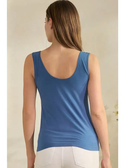 Reversible U-V Neckline Modal Tank - Denim Yelete