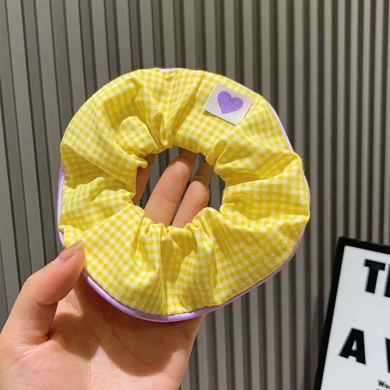 Romie Yellow Gingham Scrunchie