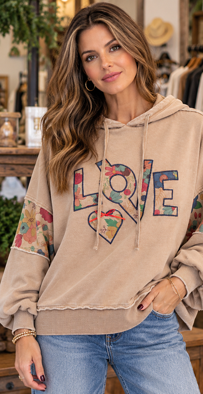Love in Bloom Floral Hoodie Easel