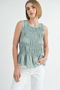 sleeveless peplum top