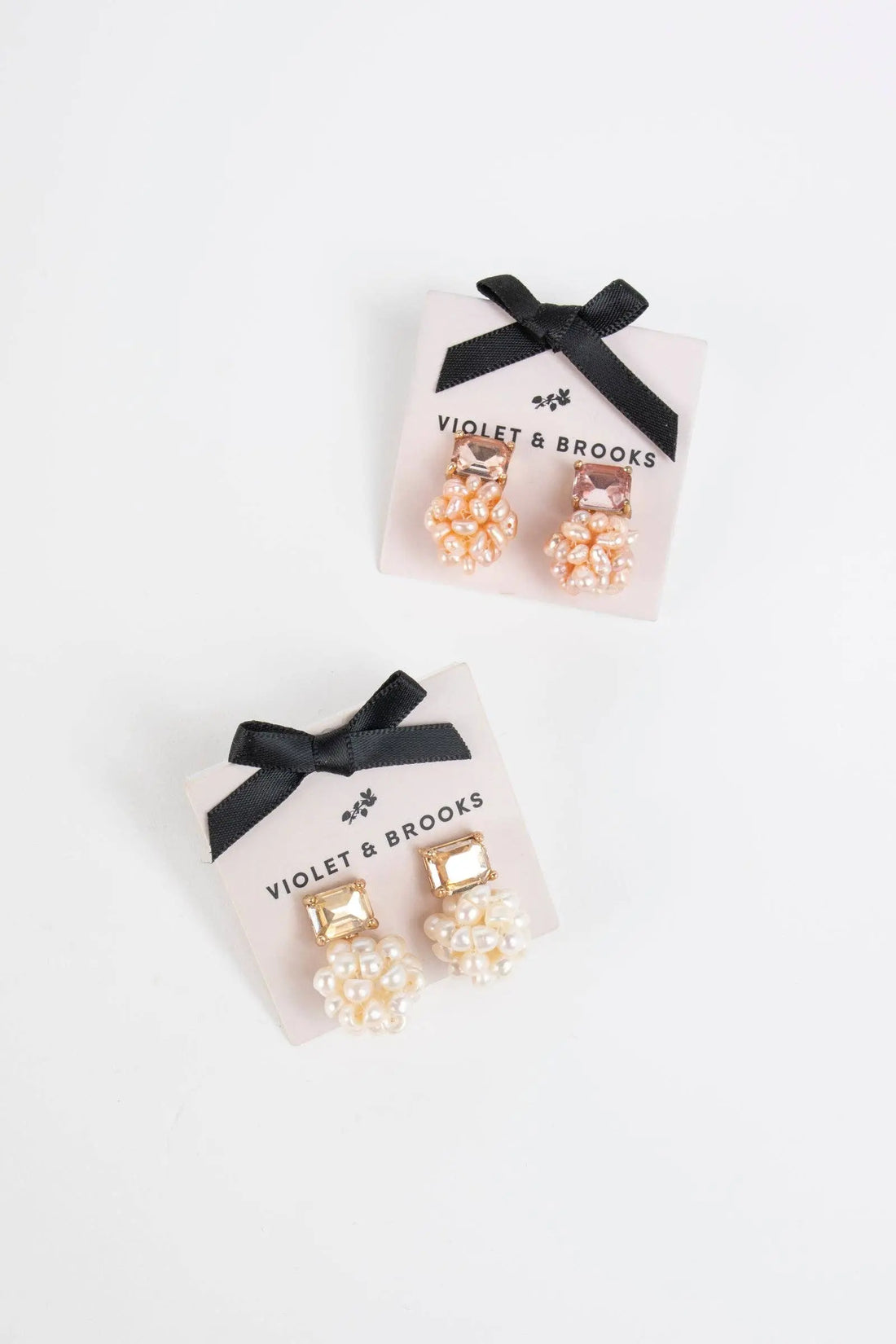 Pearl cluster post earrings